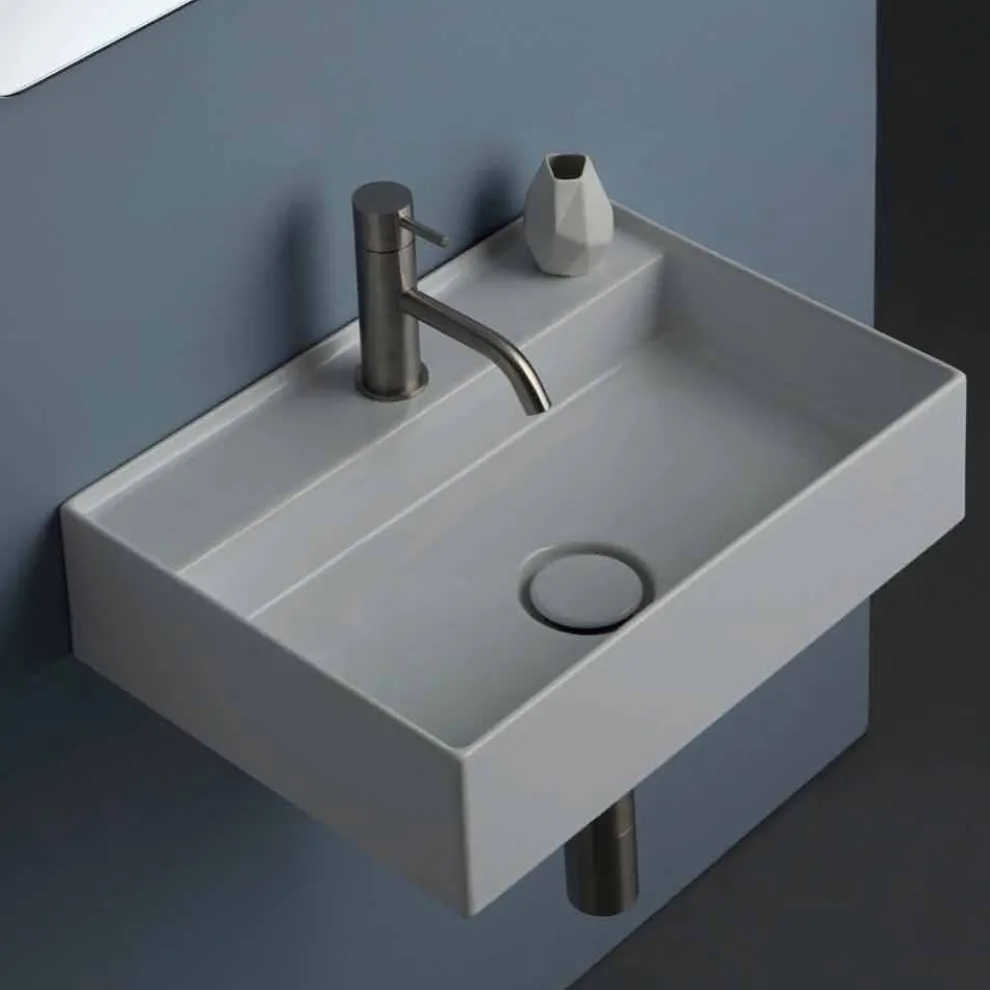 Hängewaschbecken Sun aus Keramik 50x35 cm, in verschiedenen Farben verfügbar