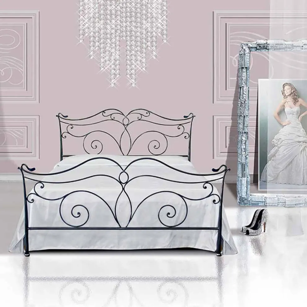 Febo Jugen Queen Size Bett  aus Schmiedeeisen in Design