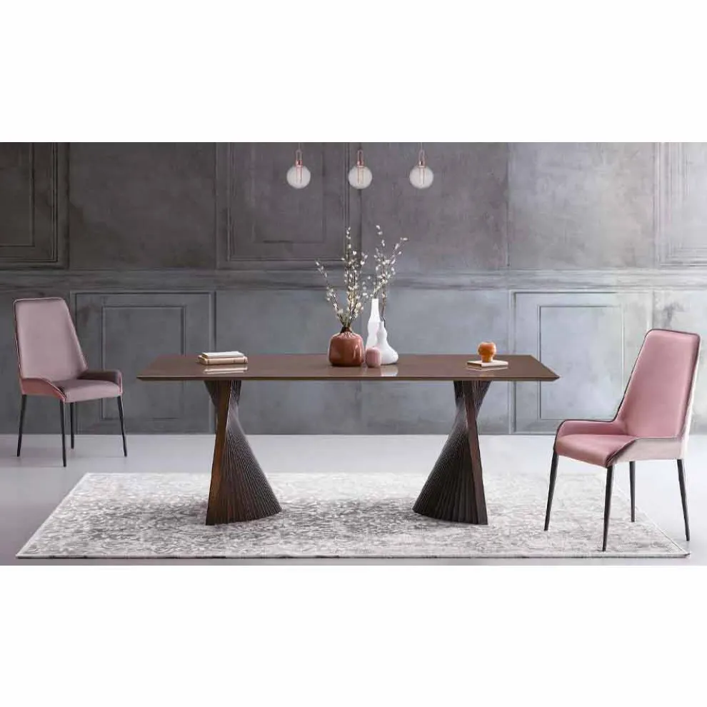 Hochwertiger Esstisch aus Gres und Esche Made in Italy - Charol