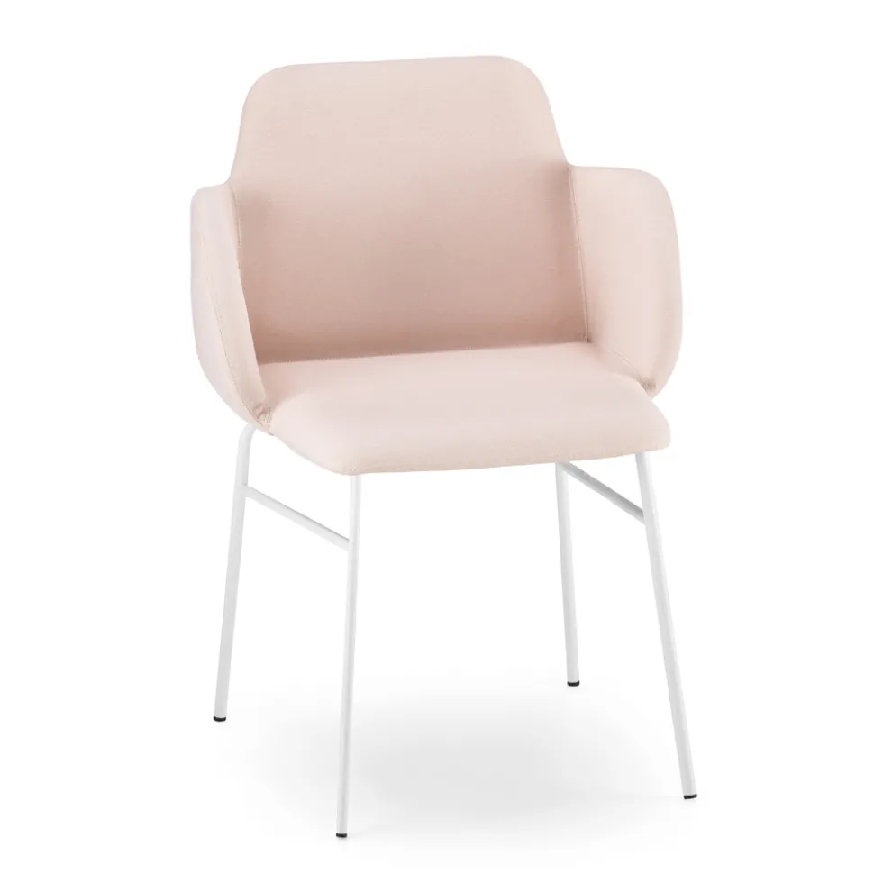 Hochwertiger farbiger Sessel aus Stoff und Metall Made in Italy - Molde