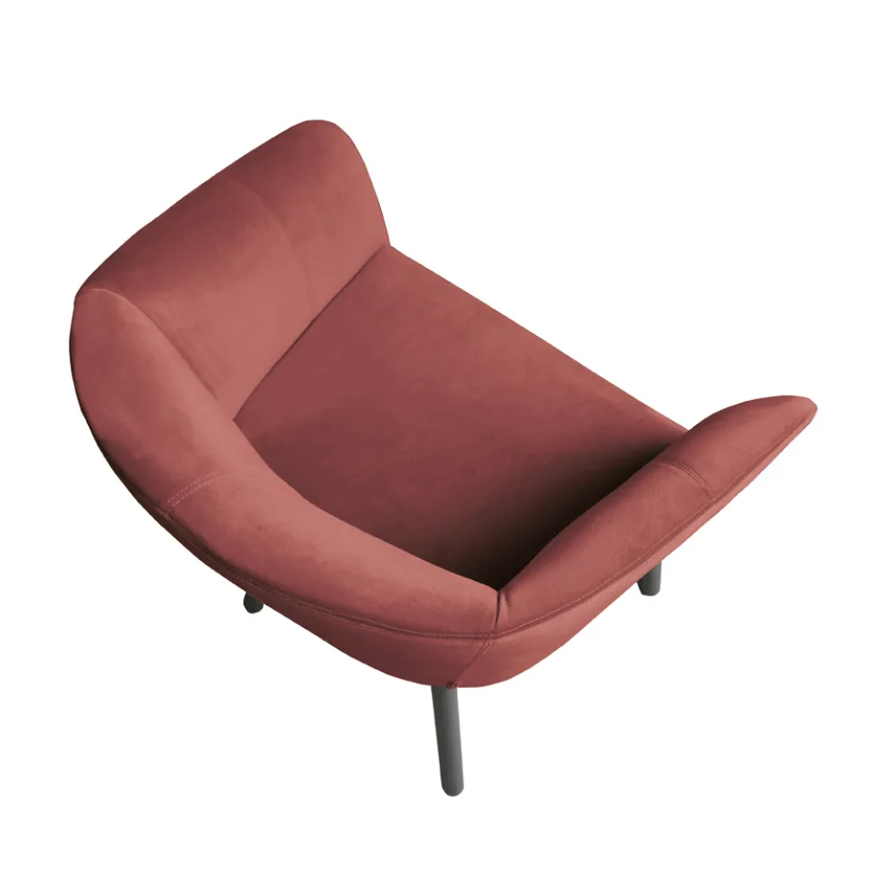 Hochwertiger Samtsessel mit Buchenfuß Made in Italy - Bergen