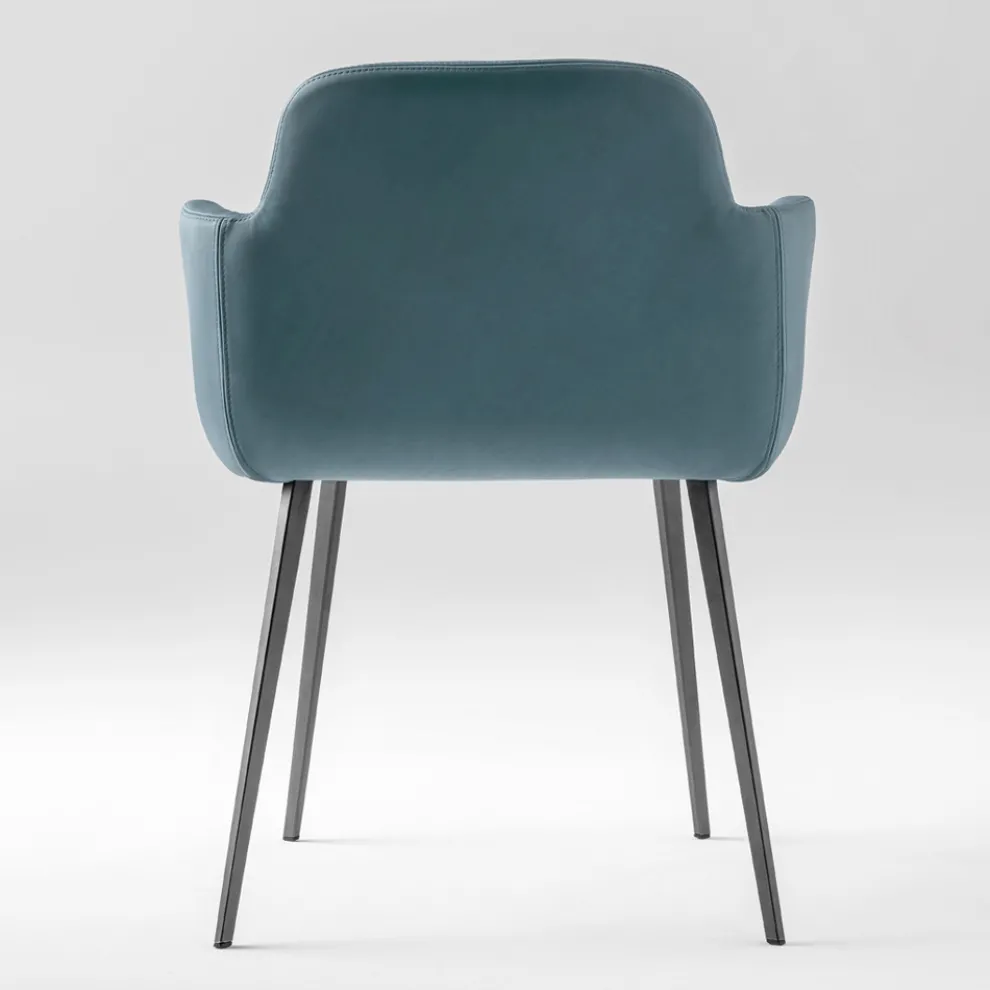 Hochwertiger Sessel aus Leder und lackiertem Metall Made in Italy - Molde