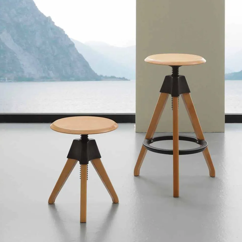Hocker aus Buchenholz und Polypropylen in modernem Design Sit