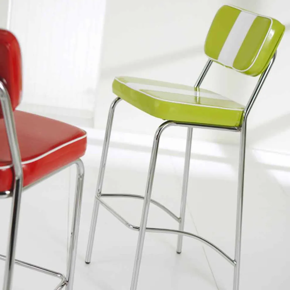 Hocker 50er Jahre Design aus Kunstleder Banda