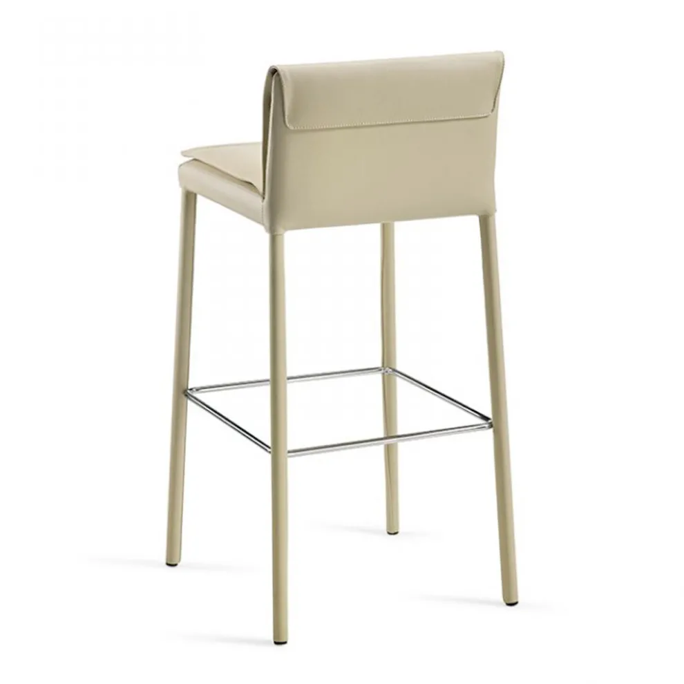 Hocker mit gepolsterten Öko-Lederkissen, hergestellt in Italien – Glitzer