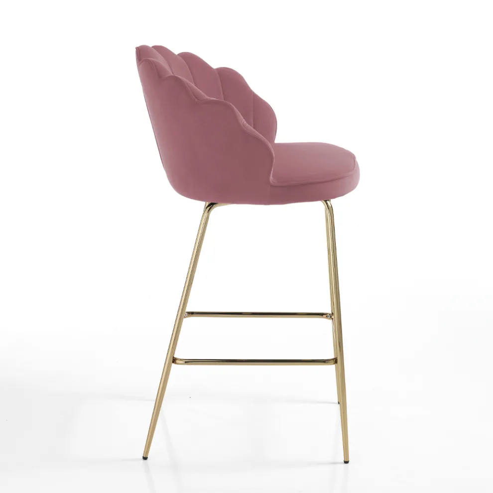 Hocker mit gepolstertem Sitz, bezogen mit Stoff – Silikon