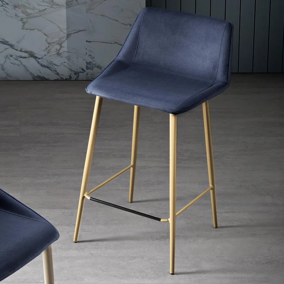 Hocker mit Metallbeinen und Monocoque-Stoffsitz Made in Italy - Hinata