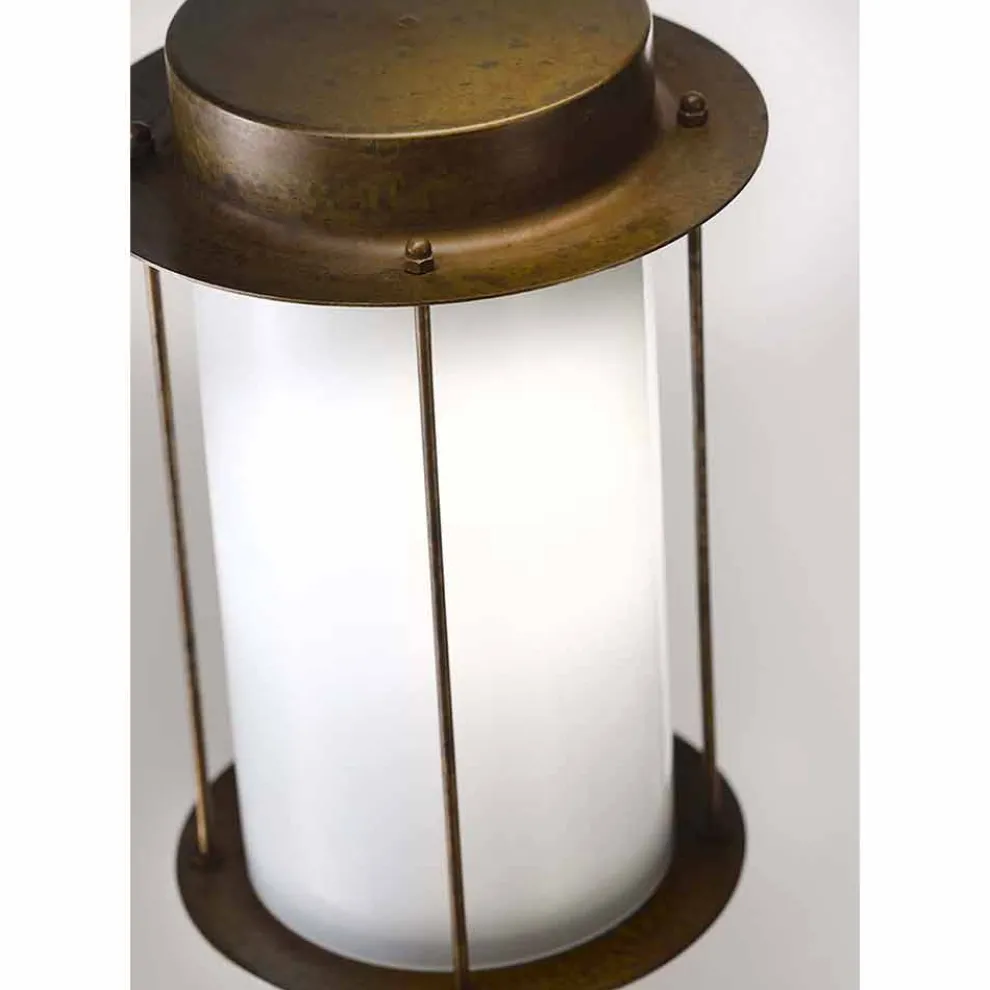 Hohe Außenlampe aus Messing und Glas Made in Italy - Loggia von Il Fanale