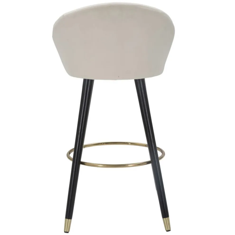 Hoher Barhocker aus Holz und Metall mit Sitz aus Polyester - Enzo