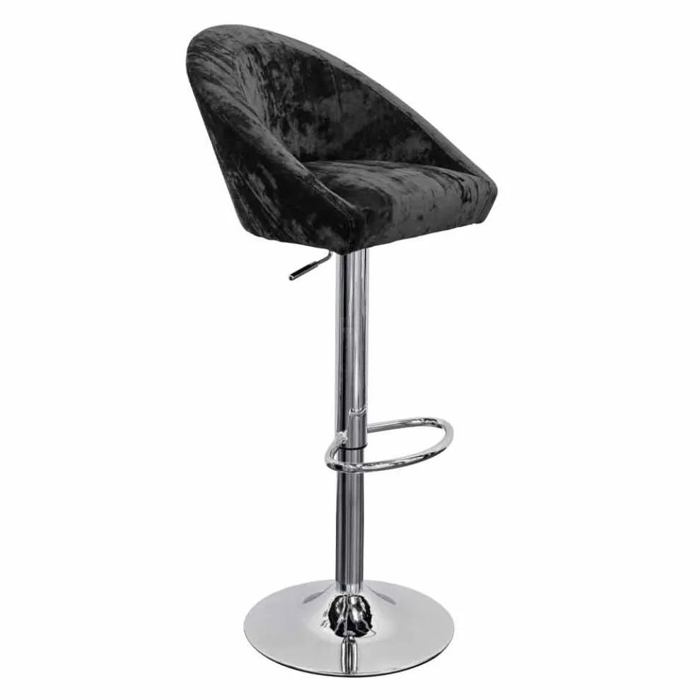 Hoher Hocker aus Samt und Stahl mit verstellbarem Lift Made in Italy - Bilbao