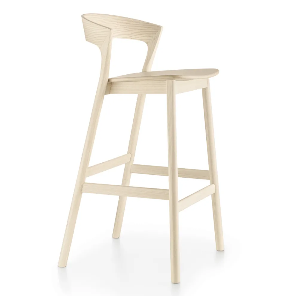 Hoher Küchenhocker mit Eschenholzstruktur Made in Italy - Oslo