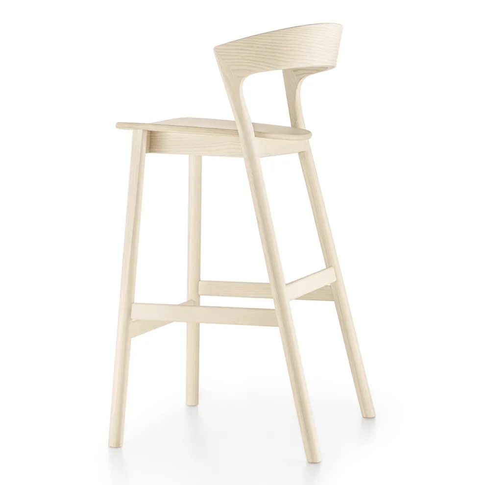 Hoher Küchenhocker mit Eschenholzstruktur Made in Italy - Oslo