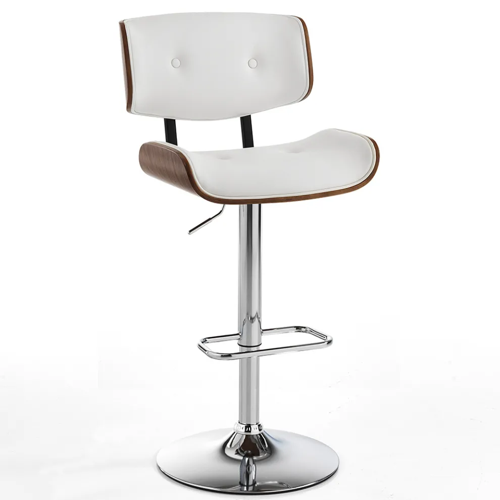 Hoher Küchenhocker aus Kunstleder und Sperrholz - Nebbia