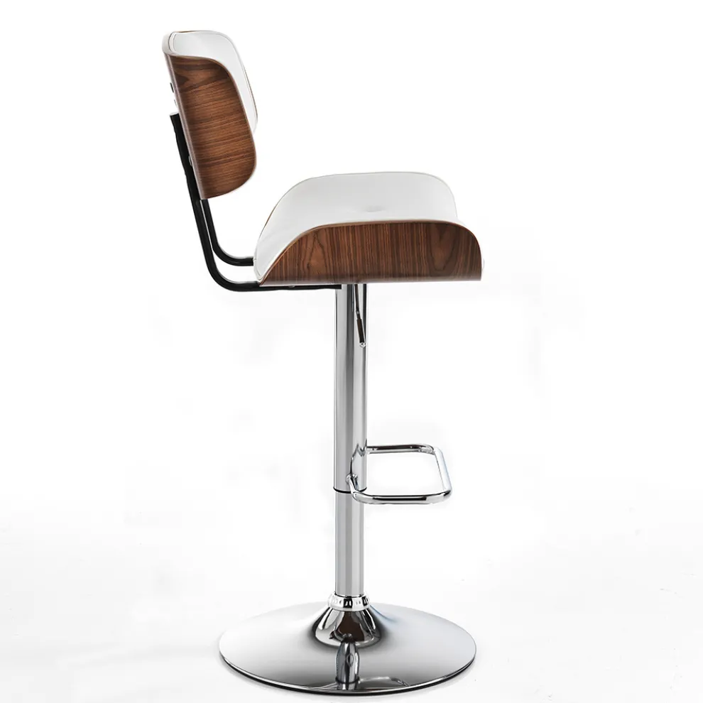 Hoher Küchenhocker aus Kunstleder und Sperrholz - Nebbia