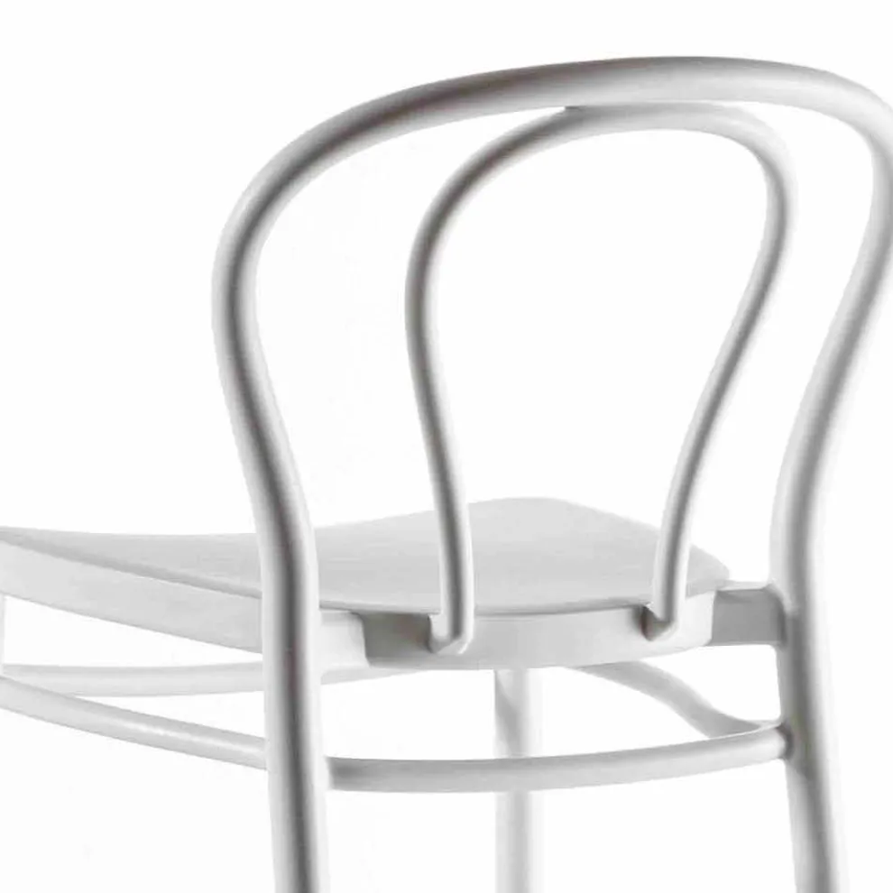 Hoher Polypropylen Hocker mit Fußstütze, 4 Stück - Gaya