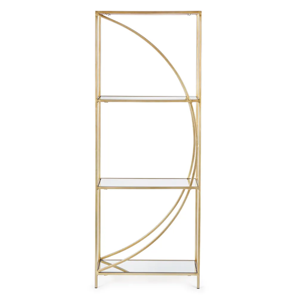 Hohes Bücherregal aus Stahl und 3 Glasböden Elegantes Design - Noralea