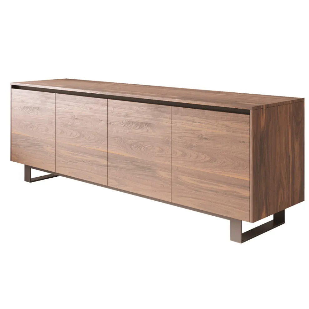 Hohes Sideboard aus Holz mit Metallgestell Made in Italy - Berta