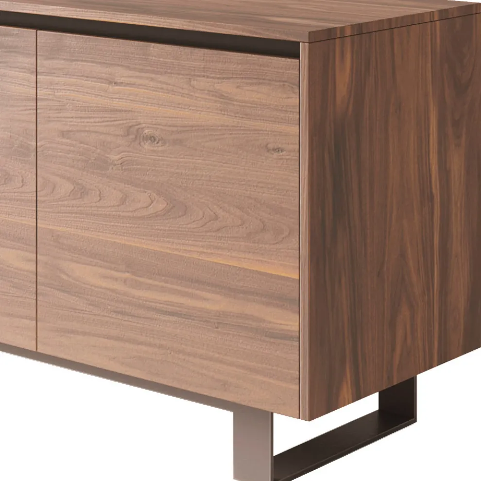 Hohes Sideboard aus Holz mit Metallgestell Made in Italy - Berta