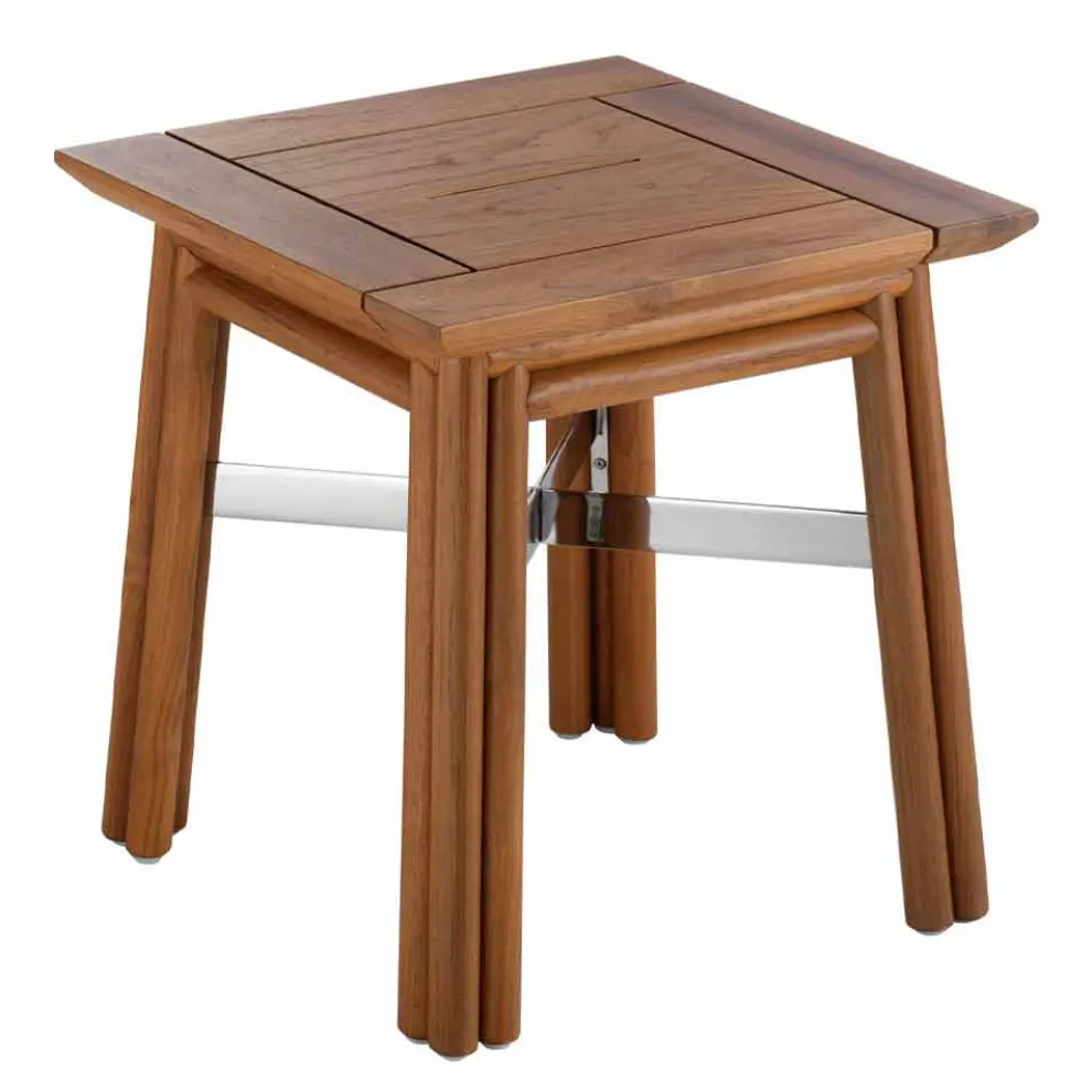 Couchtisch im Freien aus Natur- oder Schwarzholz, 2 Größen - Suzana