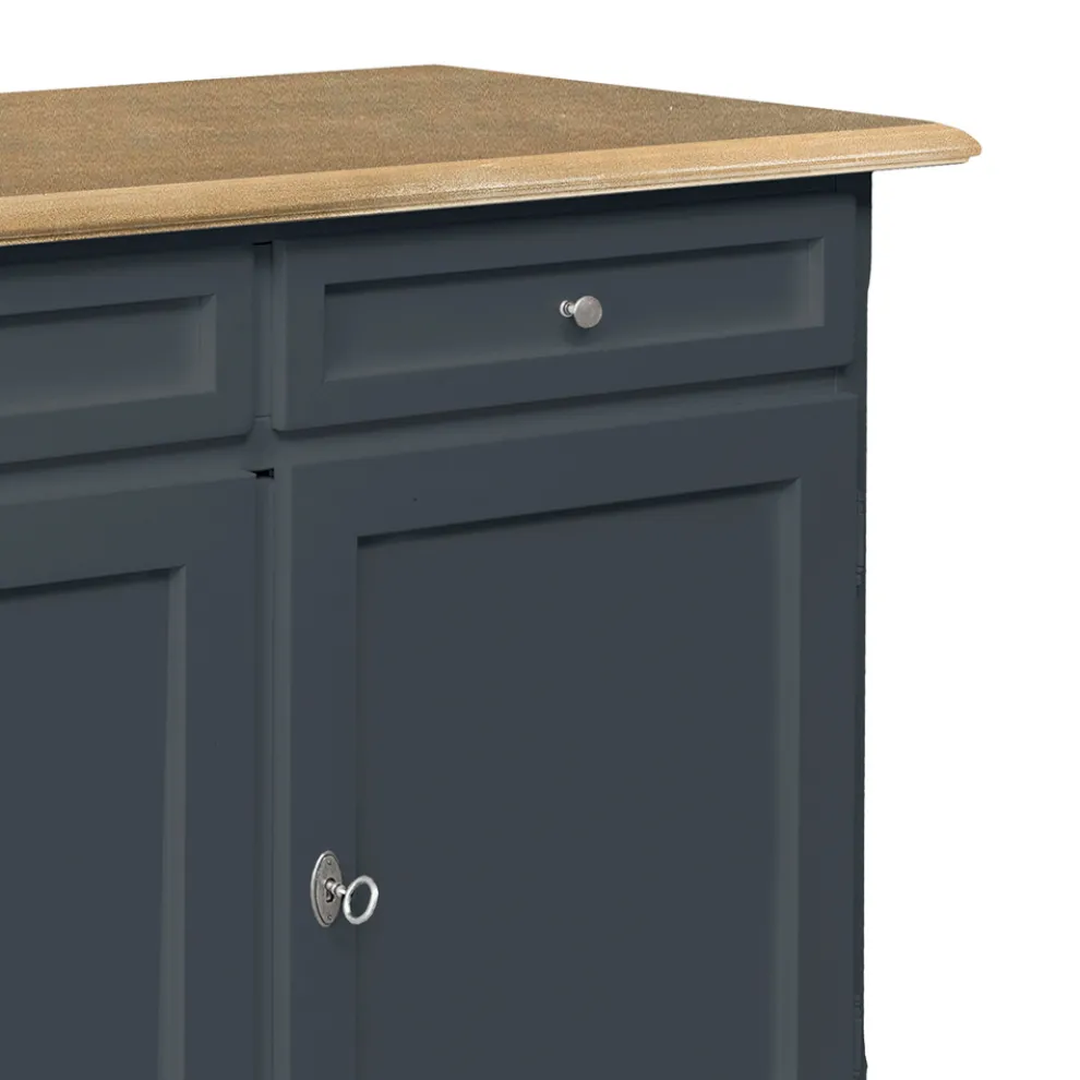 Holz-Sideboard mit 2 Schubladen und 2 Türen, hergestellt in Italien – Uller