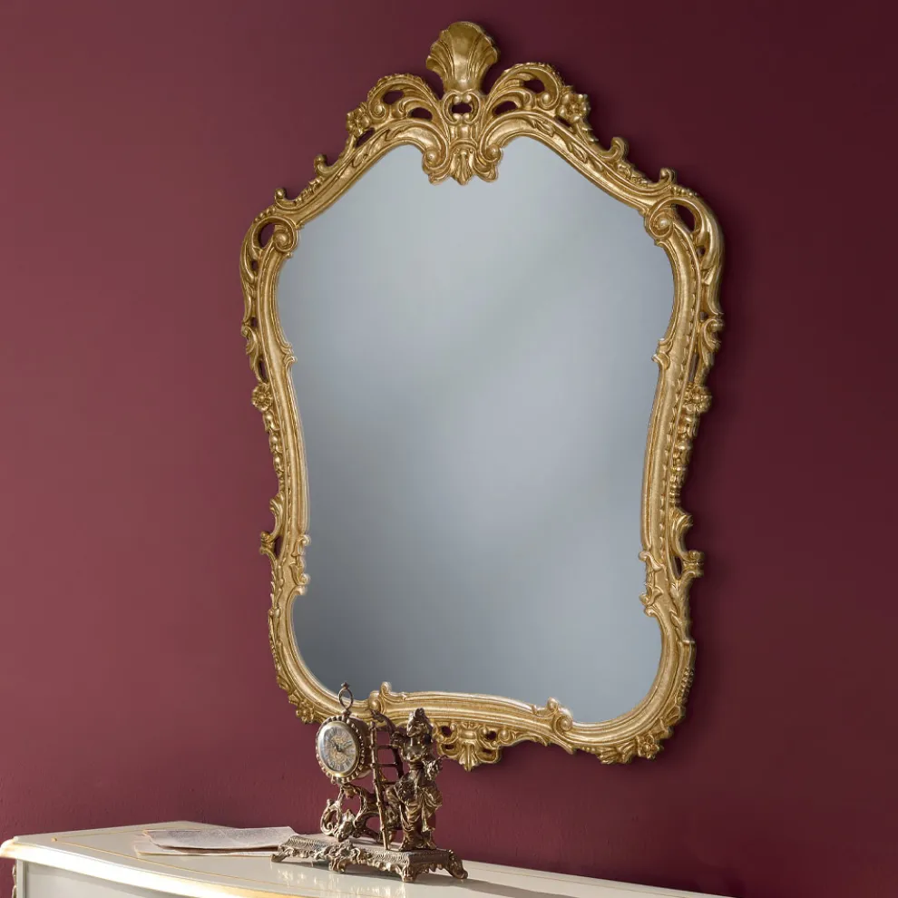 Holzspiegel mit geformtem perforiertem Rahmen Made in Italy – Amazon