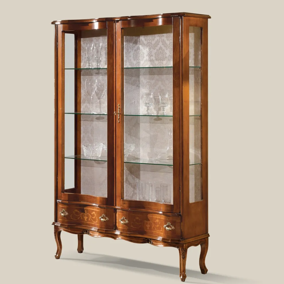 Holzvitrine im klassischen Stil mit Türen und Schubladen Made in Italy - Versailles