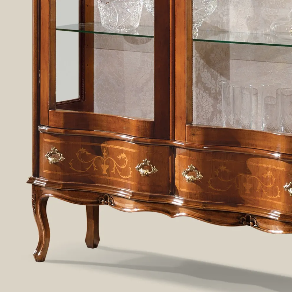 Holzvitrine im klassischen Stil mit Türen und Schubladen Made in Italy - Versailles