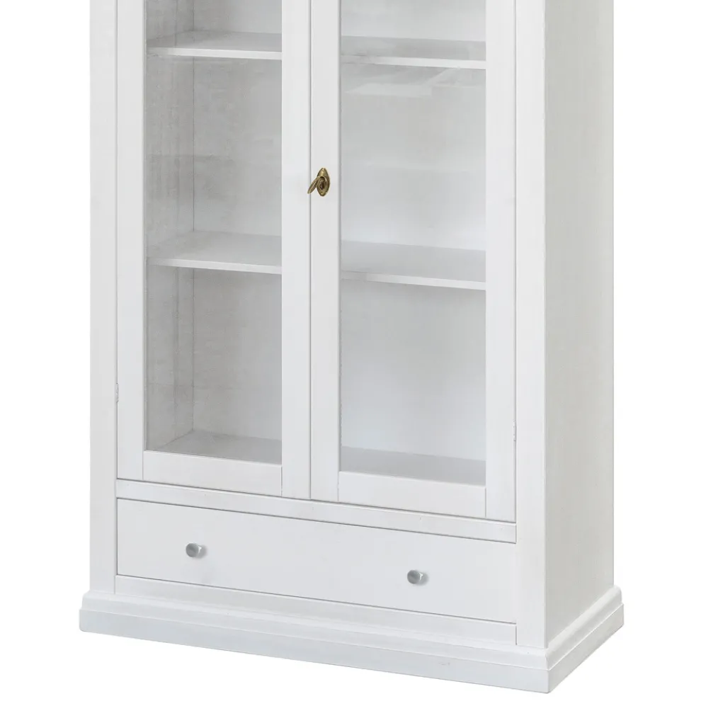 Holzvitrine mit 1 Schublade, 2 Türen und 2 Regalen, hergestellt in Italien – Nanna