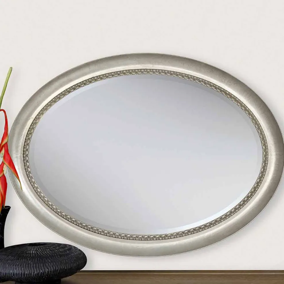 Holzwandspiegel in modernem Design, hergestellt in Italien Edoardo