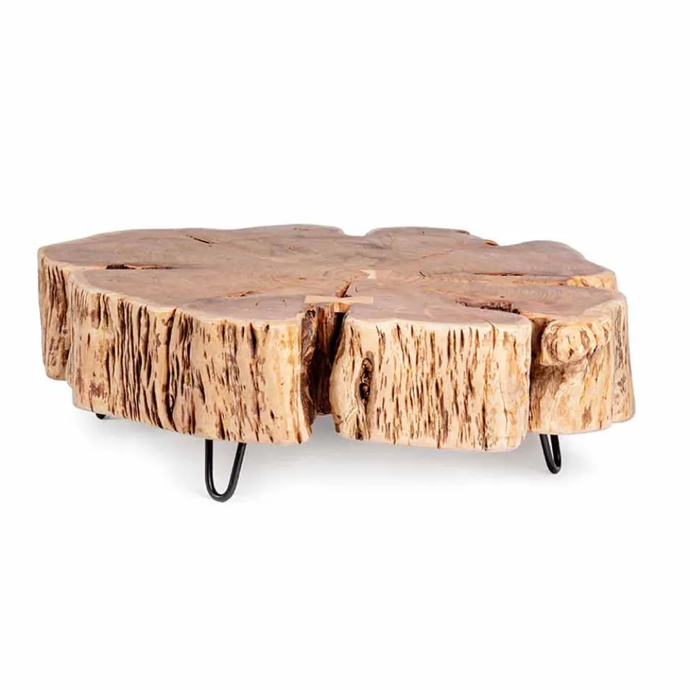 Homemotion Couchtisch mit geformter Platte in Akazienholz - Nabucco