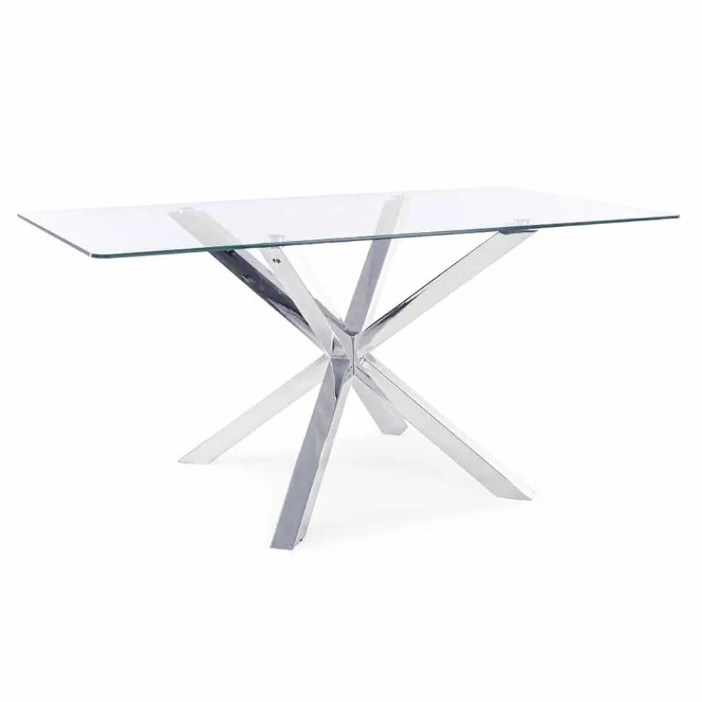 Homemotion Esstisch mit gehärteter Glasplatte - Denda