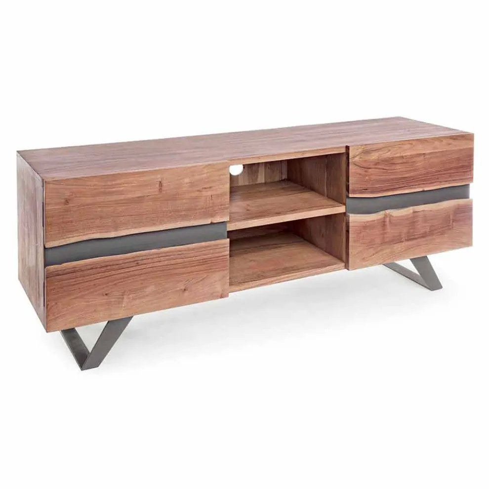 Homemotion TV-Ständer aus Mangoholz mit Metalleinsätzen - Sonia