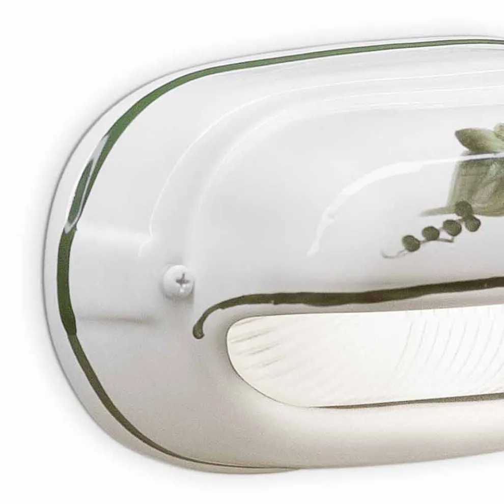 Horizontale Außenwandleuchte aus handbemalter Keramik Efeu - Brindisi