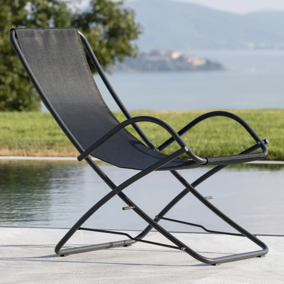 Klappbarer Gartenliegestuhl aus verzinktem Stahl Made in Italy 2 Stück - Hobbit