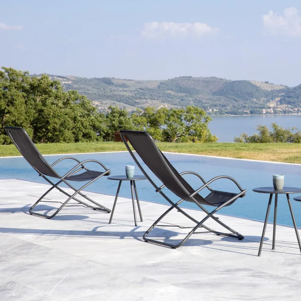 Klappbarer Gartenliegestuhl aus verzinktem Stahl Made in Italy 2 Stück - Hobbit