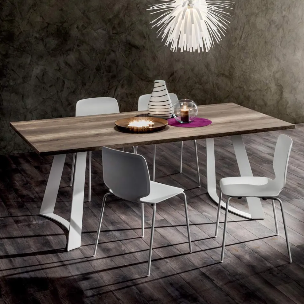 Hpl Küchentisch mit Edelmetall Made in Italy Metallbasis - Pinocchio