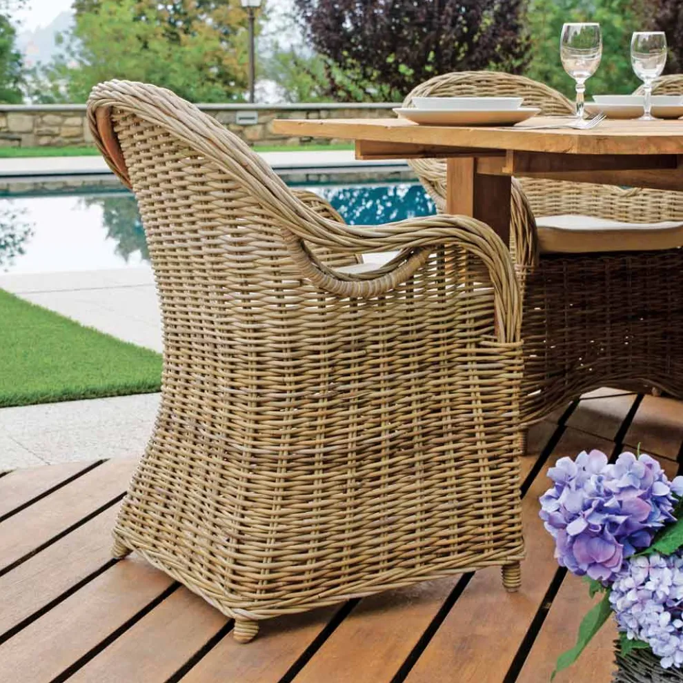 Gartensessel aus Holz und Faser in Grau Kubu - Lido