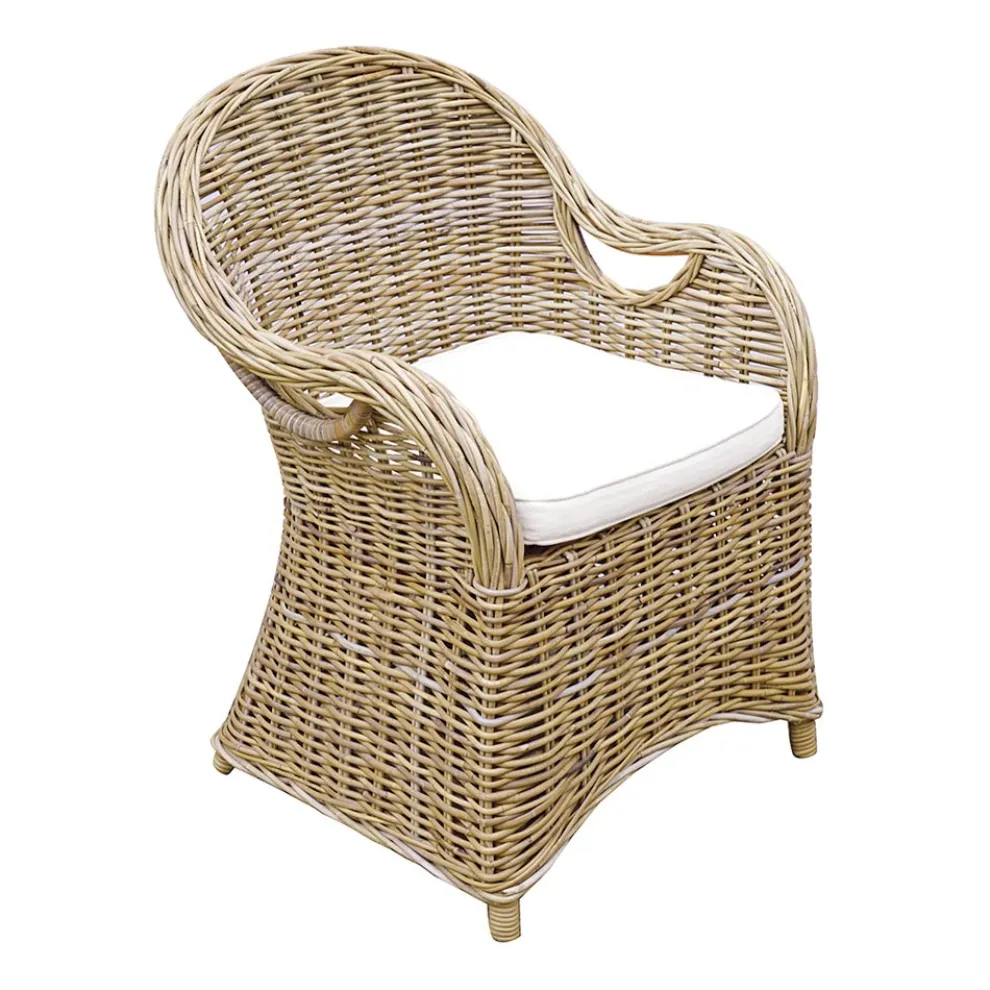 Gartensessel aus Holz und Faser in Grau Kubu - Lido