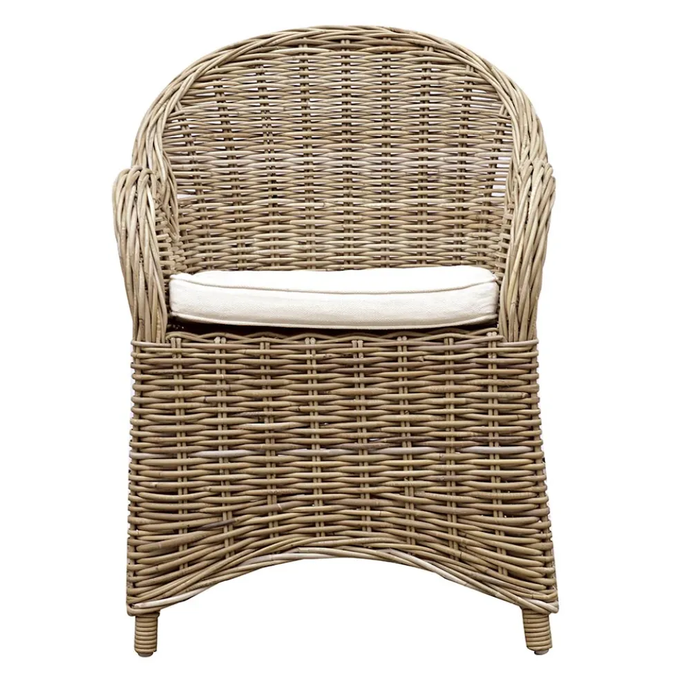 Gartensessel aus Holz und Faser in Grau Kubu - Lido