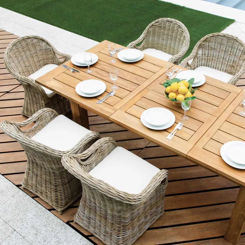 Gartensessel aus Holz und Faser in Grau Kubu - Lido