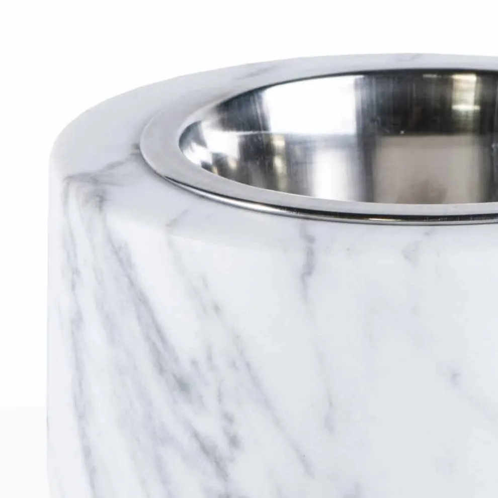 Hunde- und Katzenschale aus weißem Carrara-Marmor Made in Italy - Ciotta