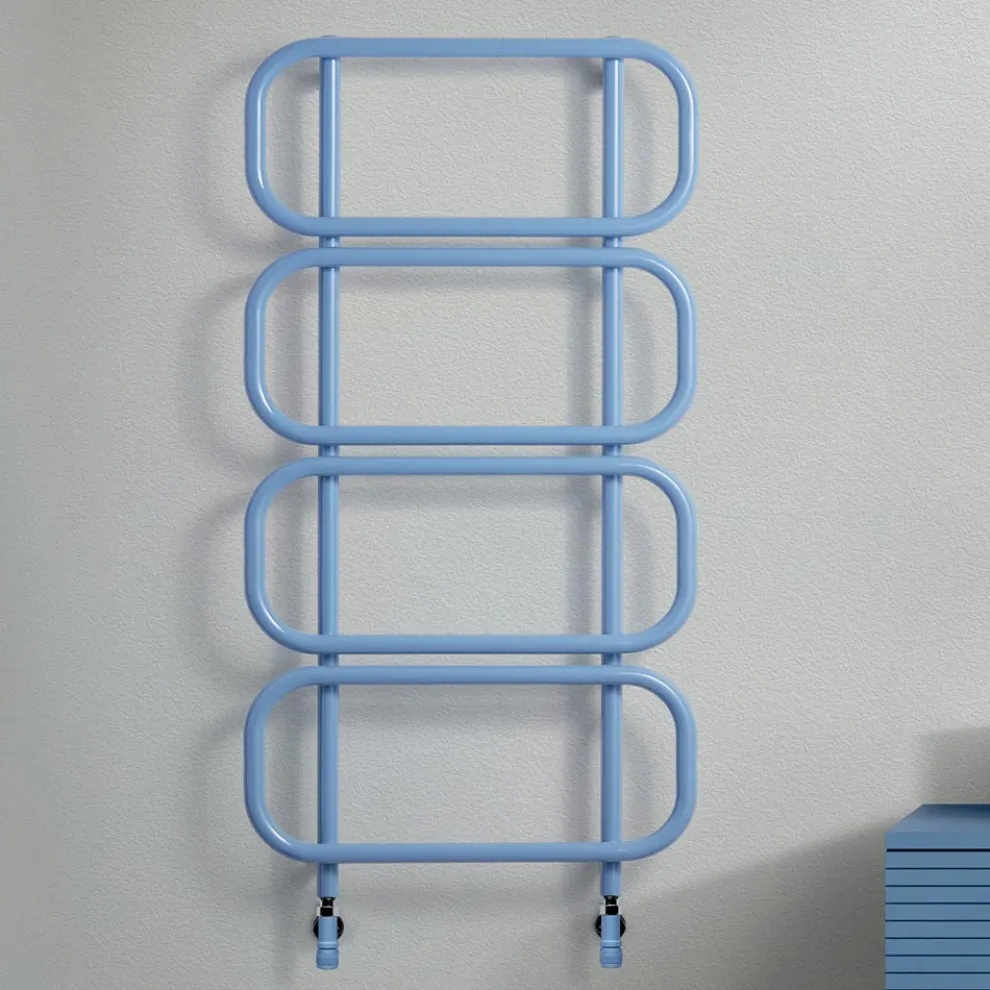 Hydraulische Handtuchwärmerleiter aus farbigem Flachstahl Made in Italy - Kette