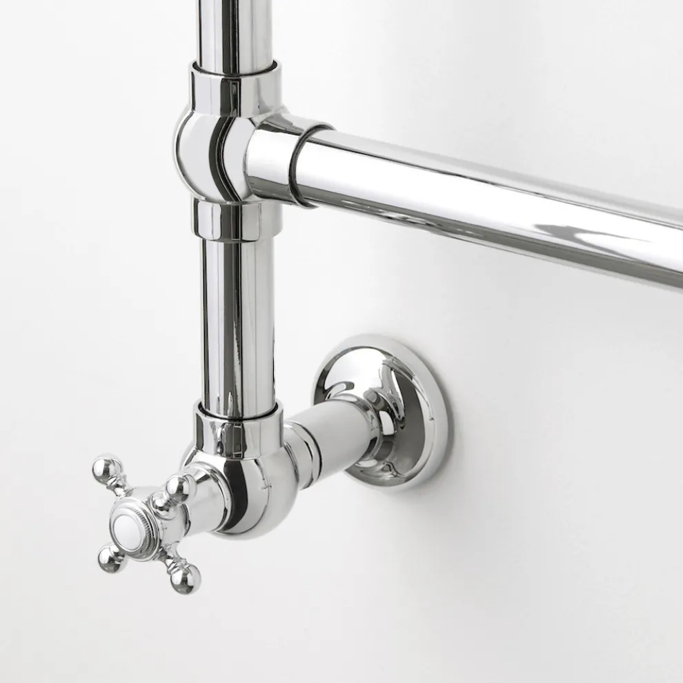 Hydraulischer Handtuchwärmer für Badezimmer aus verchromtem Messing Made in Italy - Caterina