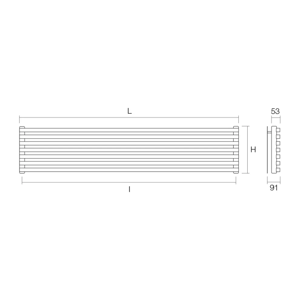Hydraulischer Heizkörper mit einzelnen Elementen mit quadratischem Querschnitt, hergestellt in Italien – Nougat