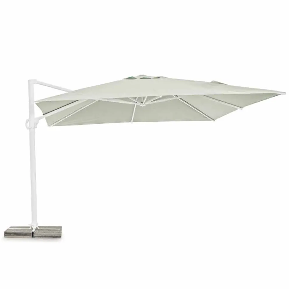 4x4 Gartenschirm mit naturfarbenem Polyestergewebe - Fasma