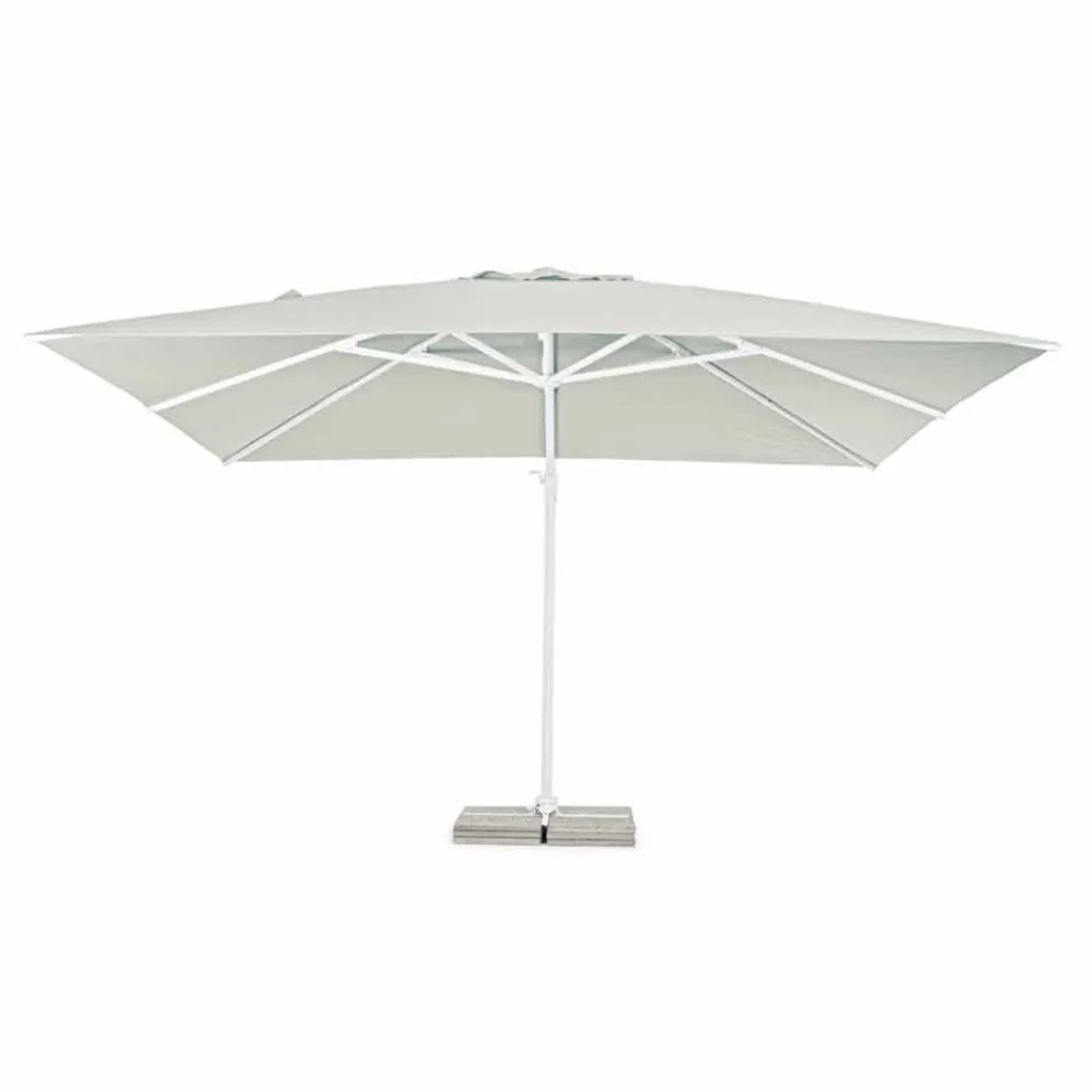 4x4 Gartenschirm mit naturfarbenem Polyestergewebe - Fasma