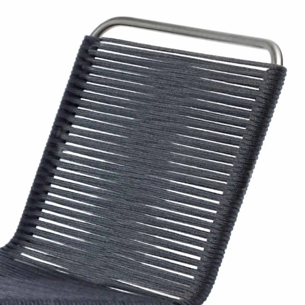 Design Outdoor Stuhl aus Stahl und Kordel Made in Italy - Madagaskar1