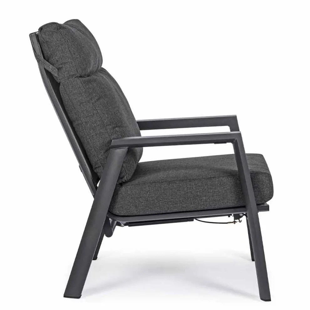 Liegender Outdoor-Sessel aus Stoff und Aluminium, 2 Stück - Nathy