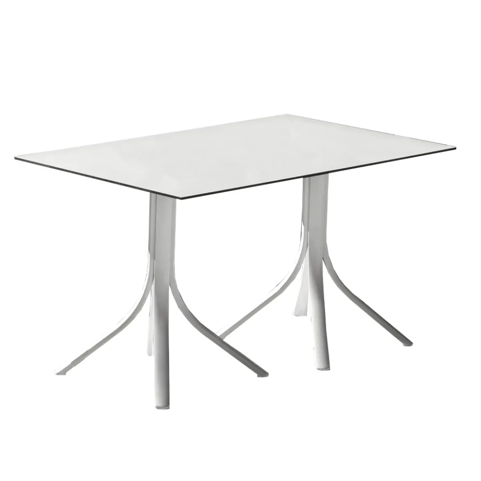 Luxus-Gartentisch aus Aluminium und Weiß Hpl oder Gunmetal - Filomena