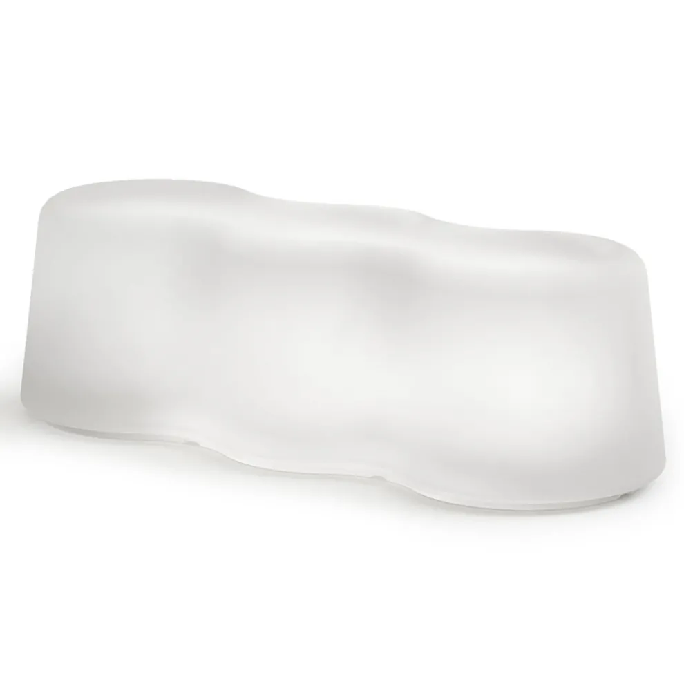 Gewellte Außenbank aus Polyethylen Made in Italy - Brenda